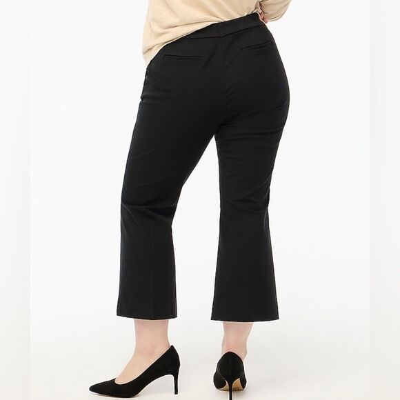 J Crew Factory Kelsey Flare Pant Size 12 Black Cropped Stretch Office Minimalist - Picture 11 of 11